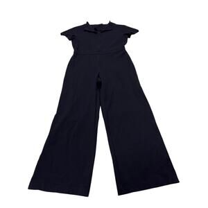 Lafayette 148 Womens Small Petite Blue Jumpsuit Office Career Formal Wide Leg